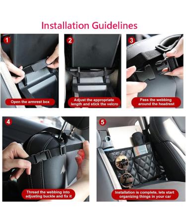 NganSuRong Car Net Pocket Handbag Seat Organiser | PU Leather Holder | Car Storage Tidy Pocket Bag for Baby Kids | Black - Buy Online on GoSupps.com