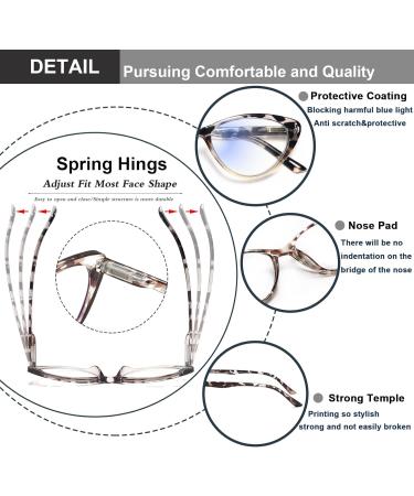 EYEURL Cat Eye Reading Glasses for Women - 4-Pack Blue Light Blocking Anti-Glare Readers (1.5x) - Shop Internationally - Buy Online on GoSupps.com