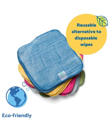 Rainbow Bamboo Terry Cloth Baby Wipes - Washable & Reusable | 25 Pack | Eco-Friendly Baby Care - Buy Online on GoSupps.com