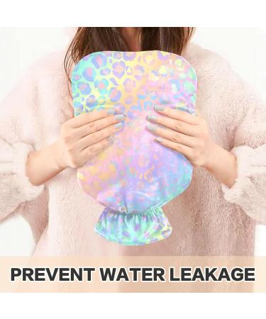 Rainbow Leopard Print Hot Water Bottle 2L - Neon Pain Relief & Winter Hand Feet Warmer - Buy Online on GoSupps.com