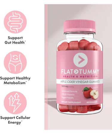 Flat Tummy Apple Cider Vinegar Gummies 60 Count (5 Pack) ACV Gummies Detox Support Gut Health Vegan-Friendly Non-GMO - Beet and Pomegranate Superfood Powders Vitamins B6 B9 & B12 60 Count (Pack of 5) - Buy Online on GoSupps.com