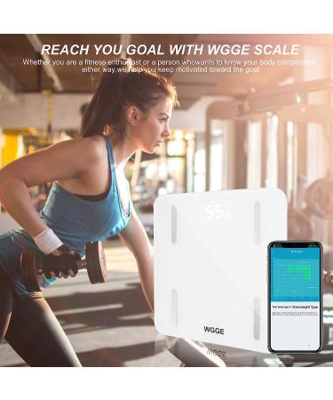 WGGE Bluetooth Body Fat Scale Smart Digital Bathroom Weight Scale with BMI & Body Composition Analyzer - Max 400 Pounds - Buy Online on GoSupps.com