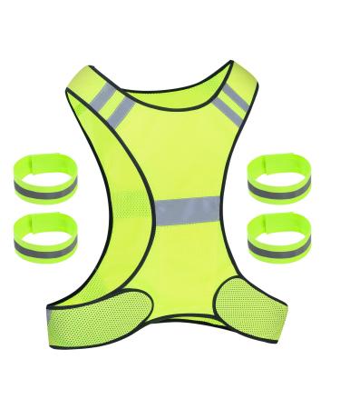 Reflecting vest set bicycle warning vest safety vest running vest for walking jogging ladies men with 4 reflectorbander - Buy Online on GoSupps.com