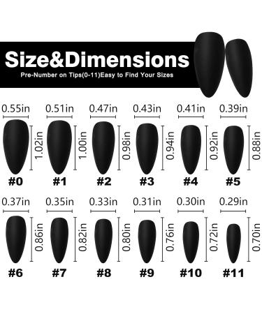 240pcs Matte Black Almond Press on Nails | Medium Acrylic Fake Nails Kit with Adhesive Tabs for Women & Girls - Shop Now - Buy Online on GoSupps.com