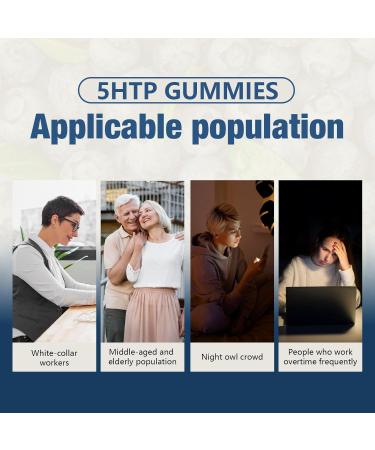 Buy 2 Packs 300MG 5HTP GABA Sleep Supplement Gummies | Melatonin-Free L-Theanine & Omega 3-6-9 | Blueberry Flavor 120 Count - Buy Online on GoSupps.com