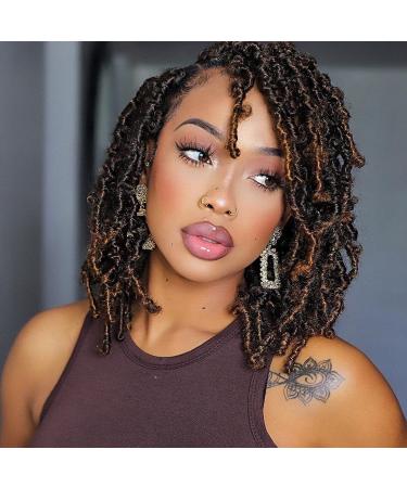 Toyotress Butterfly Locs Crochet Hair 8 Inch 7Pcs Ombre Brown Pre-twisted Distressed Crochet Braids Short Bob Faux Locs T30-7P - Buy Online on GoSupps.com