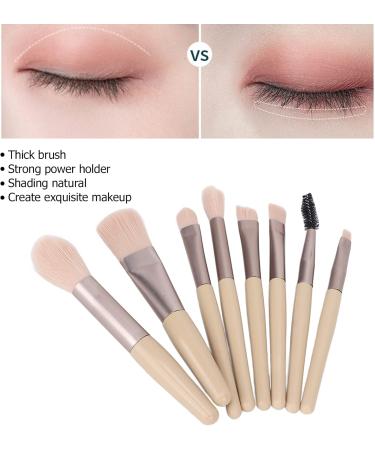 Eyeshadow Brush Makeup Brushes Set Professional Fluffy Grip Powder 8 Pieces for Women for Daily Makeup Ivory - Buy Online on GoSupps.com