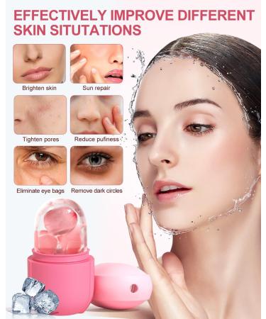 Ice Face Roller for Puffiness Relief | Beauty Skin Care Tool for Brightening & Reducing Fine Lines (Pink - Buy Online on GoSupps.com