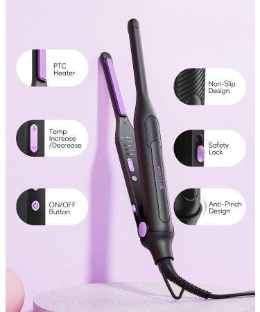 Wavytalk 3/10 Pencil Flat Iron for Short Hair - Mini Hair Straightener for Pixie Cut, Bangs, and Edges - Small Flat Iron with Anti-Pinch Design and Adjustable Temp - Buy Online on GoSupps.com