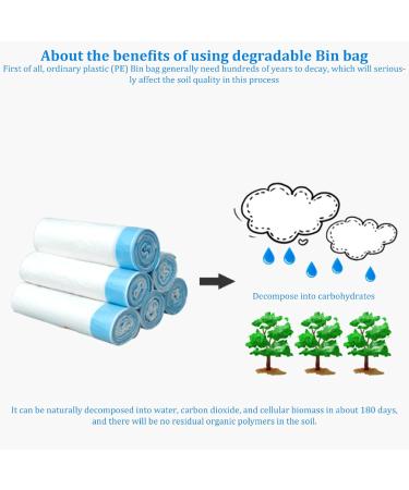 Recycling Bin Bags 6 Rolls(90PCS) Biodegradable Rubbish Bags with Drawstring Trash Bag Large Bin Liners for Bedroom Kit - Buy Online on GoSupps.com