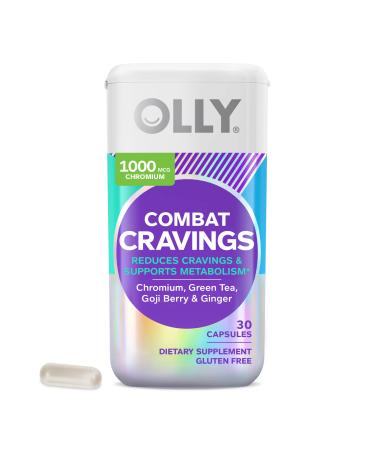 OLLY Combat Cravings, Metabolism & Energy Support Supplement, Chromium, Green Tea, Goji Berry, Ginger - 30 Count Combat Cravings 30 Count