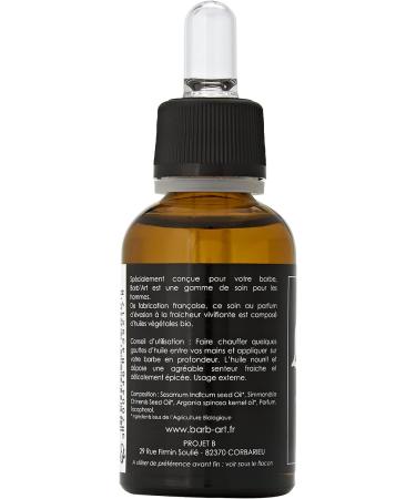  Barb'Art Barb'Art - Magnificent Beard Oil - Beard Care - Organic Argan Sesame and Jojoba Oils - "The Corsair" - 30 ml - Buy Online on GoSupps.com