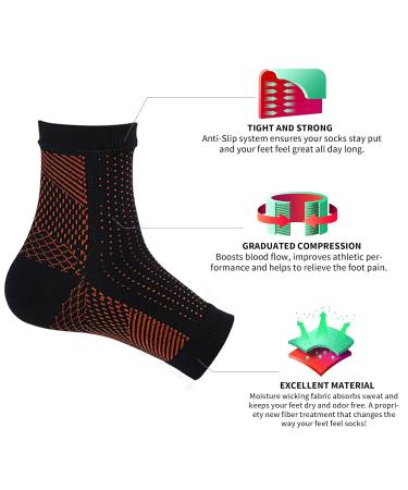 Buy Kseyic Compression Socks for Neuropathy & Plantar Fasciitis - 3 Pairs Nano-Bandage Unisex (S-M) - Swelling Relief in Black Gold & White - Buy Online on GoSupps.com