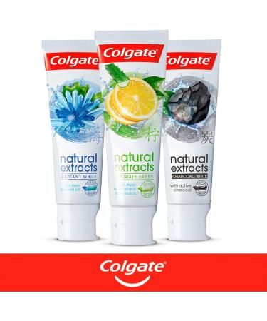 COLGATE - Natural Extracts Toothpaste - With natural extracts of Vegetable Charcoal - Intense Shine - 75 ml tube - Buy Online on GoSupps.com