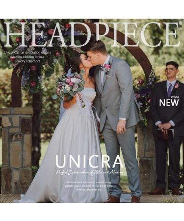 Unicra Crystal Bridal Hair Vine | Silver Wedding Hair Accessories & Pearl Headband for Brides & Bridesmaids - Buy Online on GoSupps.com