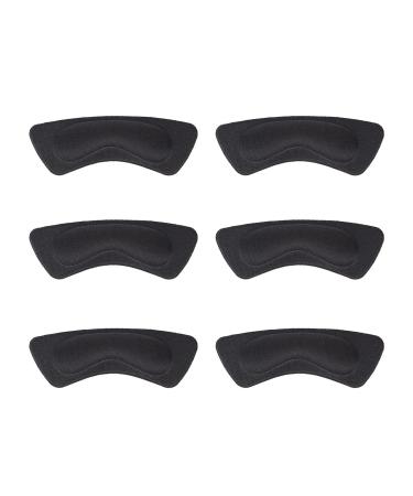 MICPANG Heel Pads Cushion Heel Protectors for Women and Men Soft Shoe Insert Grips Liner Self-Adhesive Foot Care (Black  3 Pairs)