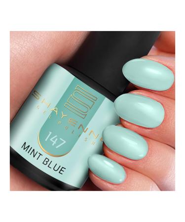 SHAYENNE Made in Germany Shellac Gel Nail Polish 15 ml for UV LED Lamp 147 Mint Blue Gel Nail Polish for UV Nail Lamp LED Nail Polish Gel Polish Nail Gel
