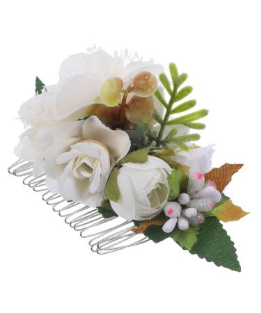 Angoily Bridal Hair Accessories Wedding Hair Clip Women Headdress Hair Ornament Bridal Headpiece Comb for Bridal Hair Decoration Bridal Hair Clip Hair Side Comb Silk Flower Hair Comb Bride