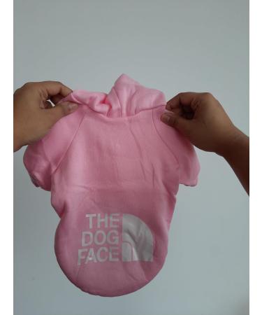 Cute Dog Face Printed Hoodie for Small Breeds - Chihuahua, Pomeranian, Yorkshire Terrier | Pink Sweatshirt for Affenpinscher, Papillon | Size Chart (Medium 25cm) - Buy Online on GoSupps.com
