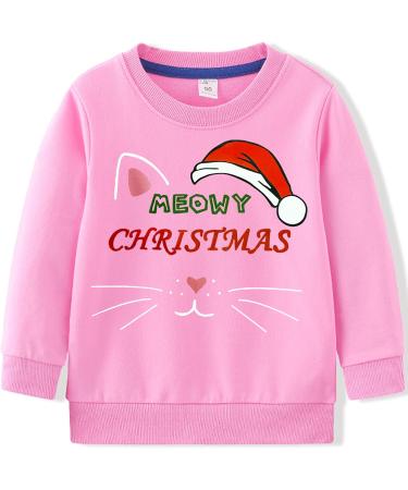 LXKA Kids Girls Christmas Jumper - Santa Reindeer Xmas Sweatshirt | Baby Toddler Xmas Cat T-Shirt | Ages 1-7 Years - Buy Online on GoSupps.com