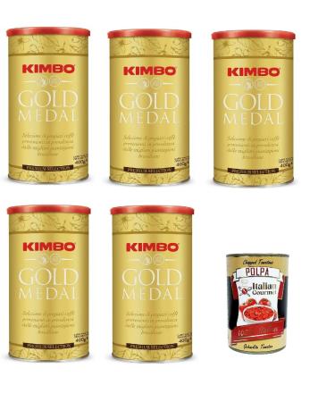 Italian Gourmet E.R. Kimbo Caffe Gold Medal 400g + Italian Gourmet Polpa 400g (Pack of 5)