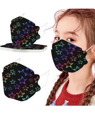 SDFRK Children s Disposable 4-Layer Mouth Protection Masks Colorful Star Design Breathable & Comfortable Ideal for School Days 10/50 Pieces - Buy Online on GoSupps.com