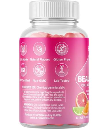 Fior Wellness Biotin and Collagen Supplements - Hair, Skin, and Nails Vitamins | Collagen & Biotin Gummies | 60 Count Pack - Buy Online on GoSupps.com