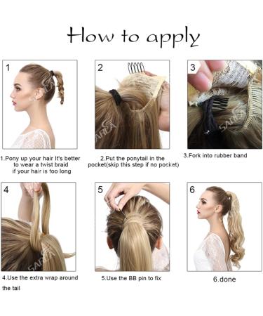 Ponytail Extension Natural Wavy Ponytail Hair Extension for Women Synthetic Long Heat Resistant Wrap Around Clip-in Ponytails Hairpieces Ponytail Hair Extension(Black brown) 20inches Black brown - Buy Online on GoSupps.com