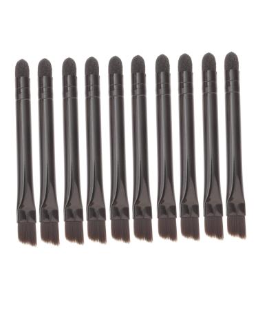 HAPINARY 10 Pcs Eye Shadow Brush Blush Makeup Brush Sponge Applicator Makeup Brush Kit Stainless Steel Black