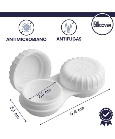 EYE DISCOVER Antimicrobial Glasses Case | High-Quality Leak-Proof Screw Cap | Pack of 4 - Perfect for International Shipping - Buy Online on GoSupps.com