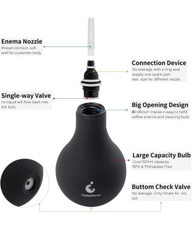 TopQuaFocus 320ml Enema Bulb Kit - Anal Douche for Men and Women - Cleansing Douche Bulb (320ML Black) - Buy Online on GoSupps.com