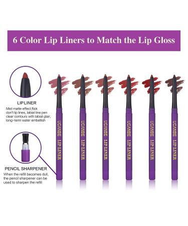 UCANBE 13pcs Lipstick Makeup Kit - 6 Matte Liquid Lipsticks, 6 Lip Liners, 1 Primer | Waterproof Long Lasting Gift Set - Buy Online on GoSupps.com