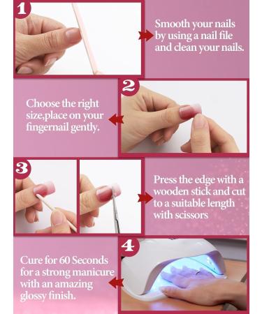 EBANKU 20 PCS Gel Nail Strips Gel Nail Strips Full Wraps Adhesive Gel Nail Stickers with Nail File and Stick(UV/LED Lamp Required)-3 # 3 - Buy Online on GoSupps.com