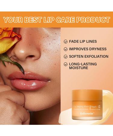 Hydrating Lip Sleeping Mask - Repair Chapped Lips Day & Night | Enhance Color & Plump Lips | Peach Flavor Lip Care - Buy Online on GoSupps.com