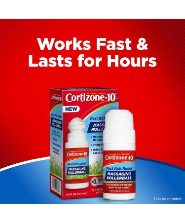 Cortizone-10 Maximum Strength Fast Itch Relief Rollerball | 1% Hydrocortisone | 1.5 oz - Buy Online on GoSupps.com
