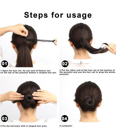 Hair Nets for Buns 20Pcs Hair Bun Nets Black with 20Pcs U Shaped Hair Pins for Buns Hair Bun Net Set Elastic Edge Mesh Invisible Ballet Hair Net for Girls Women - Buy Online on GoSupps.com
