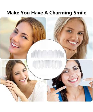 Fluktrix Temporary Tooth Whitening Veneers - 2 Pairs of Cosmetic Artificial Teeth for Men & Women - Confident Smile Boosting Dentures - Buy Online on GoSupps.com