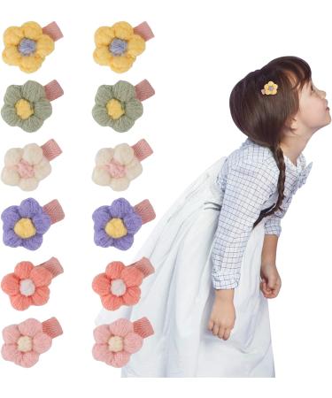 12PCS Plush Flower Baby Hair Clips - Cute Hair Accessories for Girls - Buy Online on GoSupps.com