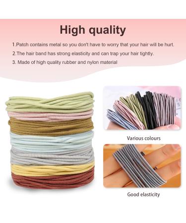 Buy Kavya 200-Piece Multi-Colored Hair Ties for Girls & Women - Elastic Metal-Free 4.5 cm Hair Bands for Ponytails - Buy Online on GoSupps.com