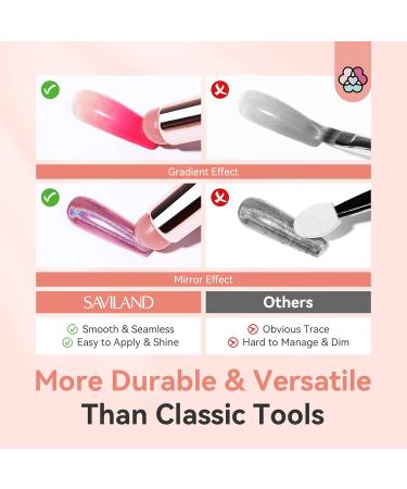 SAVILAND 2PCS Silicone Nail Brush Set - Reusable Chrome Applicator for Ombre Aura Nails & Gradient Nail Art - Perfect for Beginners - Buy Online on GoSupps.com