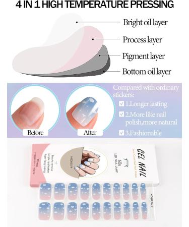 Kalolary Gel Nail Polish Strips Set with Nail File & Stick - Waterproof Semi Cured Art Sticker for Women, UV/LED Lamp Required - 6 Pack - Buy Online on GoSupps.com