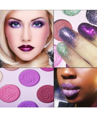 Afflano 15-Color Makeup Palette - Highly Pigmented Matte & Glitter Eyeshadows in Purple Pink and Silver | Perfect for Girls & Women - Buy Online on GoSupps.com