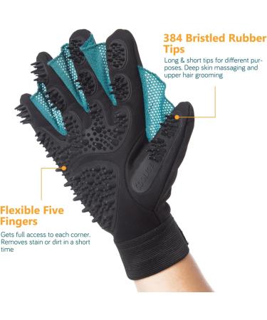 Cool Job Fur Care Gloves & Pet Bath Brush | Gentle De-Filtering Pet Grooming Gloves for Cats Dogs Horses & Rabbits (M-L) - Buy Online on GoSupps.com