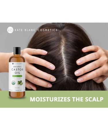 Kate Blanc 16oz USDA Certified Organic Castor Oil - Cold-Pressed, 100% Pure & Hexane-Free - Promotes Hair, Eyelash, and Eyebrow Growth - Moisturizes Dry Skin and Body - Buy Online on GoSupps.com