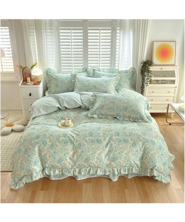 Ruffle Bedding Set 1 Bed Duvet Cover 2 Pillow Cases No Sheets Super Soft Touch Floral Style Soft (1 150x200cm) - Buy Online on GoSupps.com