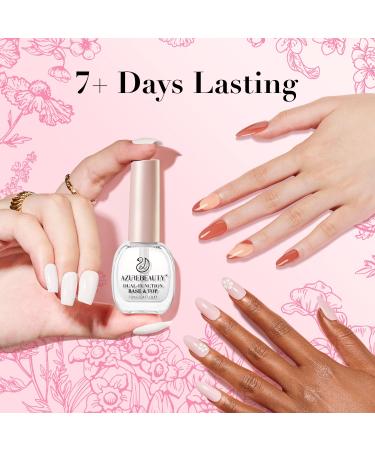 AZUREBEAUTY Clear Nail Polish Top Base Coat Set - 2 PCS High Shine Quick-Dry Vegan Low Odor No UV Needed - Perfect for DIY & Salon Use - Buy Online on GoSupps.com