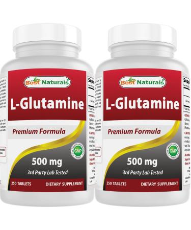 Best Naturals L-Glutamine 500mg, 250 Tablets (250 Count (Pack of 2)) - Buy Online on GoSupps.com