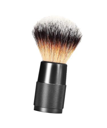 Generic Men Shaving Brush Nylon Synthetic Bristle Barber Shop Tool Birthday Gift Aluminum Handle Black