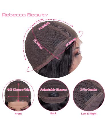 Rebecca Beauty Brazilian Human Hair Lace Front Wig 14 Inch - 10A Grade 4X4 Lace Closure, Pre-Plucked, 180% Density - Natural Straight Hair for Black Women - Buy Online on GoSupps.com