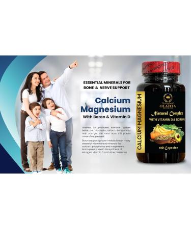 Calcium Magnesium Supplement - Womens Immune Support Vitamins Dietary Supplement Teeth and Nails Support Bone Support Gluten Free - 1 Bottle 120 Capsules - Buy Online on GoSupps.com